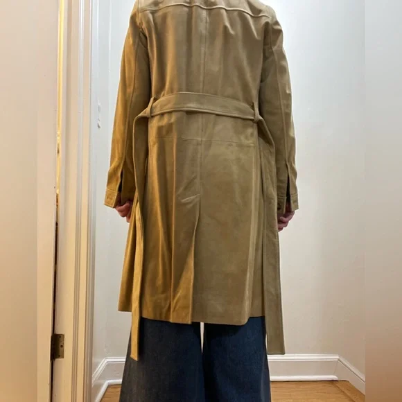 GAP Vintage Women's Camel Suede Trench Coat Size M - Picture 7 of 14